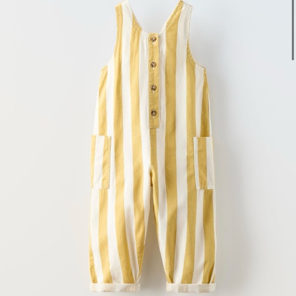 ZARA LONG STRIPED JUMPSUIT - Picture 1 of 4